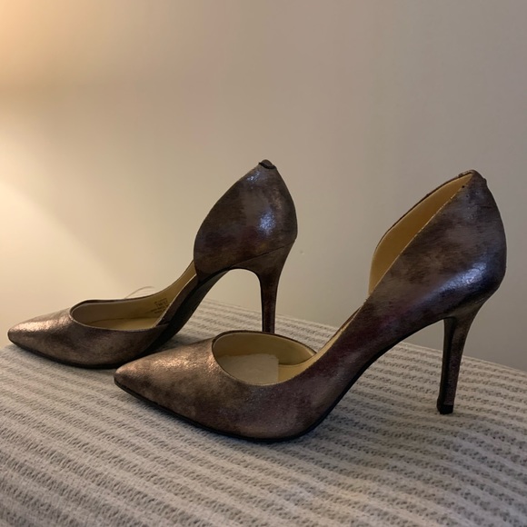 BRONZE NINE WEST LIVVY HIGH HEEL PUMPS SZ 7 - Picture 1 of 6